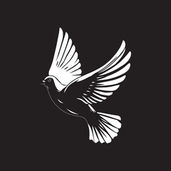 Graceful Dove in Flight, Symbolic Silhouette