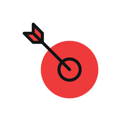 Target or goal icon illustration vector design. Red and black color.