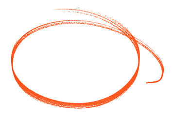 Red pencil highlight circle mark isolated on transparent background