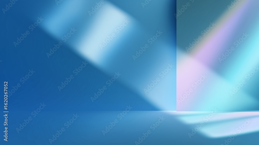 Aufkleber light and shadow interplay in a serene blue setting with pastel hues creating a calming atmosphere d