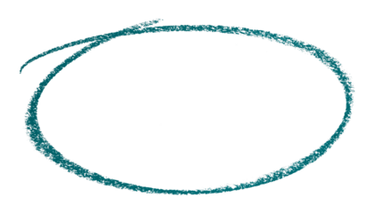 Green pencil highlight circle mark isolated on transparent background