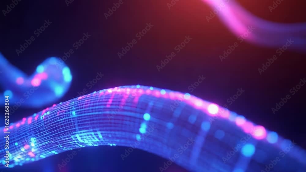Canvas Prints futuristic glowing cables transferring data in virtual space