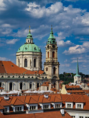 Fototapeta premium Panoramic Prague Skyline with St. Nicholas Church