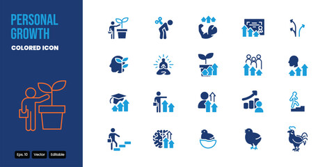 Obraz premium personal growth colored icon set vector design good for web and mobile app