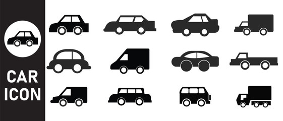 car icon set. collection of car icon.