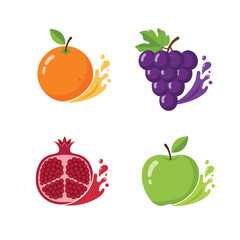 Splashing Fruit Juices