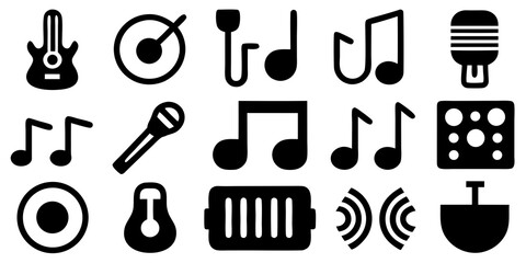 Collection of music and sound related icons