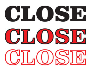 close text vector design mono color