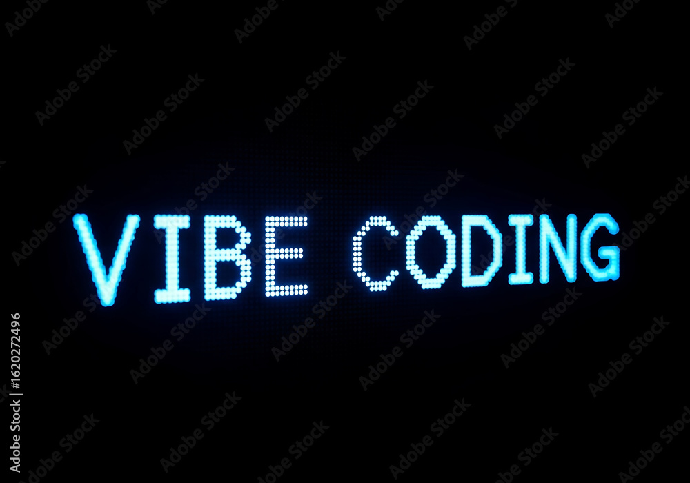 Poster blue l e d vibe coding sign digital display image