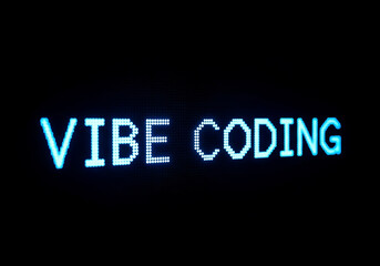 Obraz premium Blue L E D Vibe Coding Sign Digital Display image
