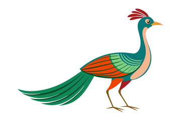 Obraz premium Lyrebird Graphic Illustration with White Backdrop