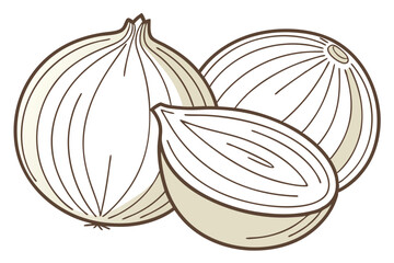 Organic onion image on white background for grocery and recipe visuals