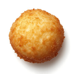 Golden, crispy fried ball with a textured surface