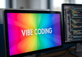 Rainbow Vibe Coding Computer Screen Display vibrant