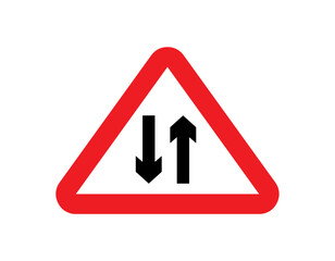 sign two way traffic vector design template icon