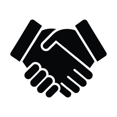 handshake silhouette vector icon