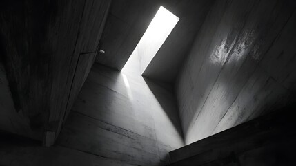 Light filtering through a concrete interior.
