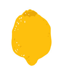 Lemon illustration. Isolated lemon. Citrus fruit icon.