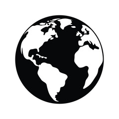 planet earth icon silhouette vector