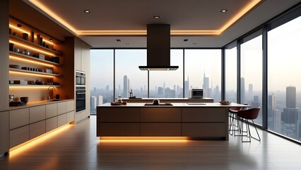 Minimalist Kitchen Interior with Clean Modern Look