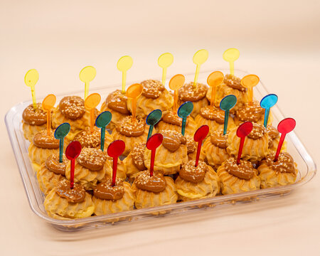 Bakery biscuits with caramel other toppings on it