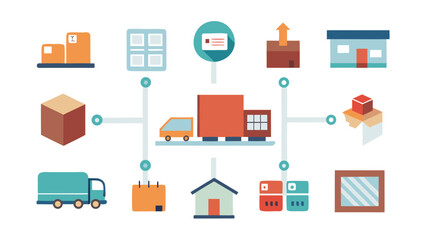 Logistics and delivery network with trucks and packages