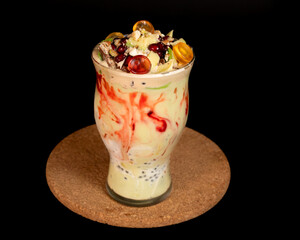 Assortment of Delicious Frappes and Milkshakes on Plain Background