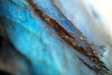 Beautiful close up of quartz crystal rock shard with reflective rainbow spiritual light