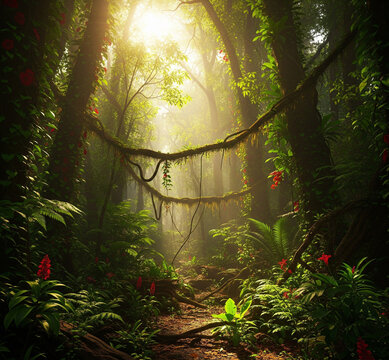 morning in the forest