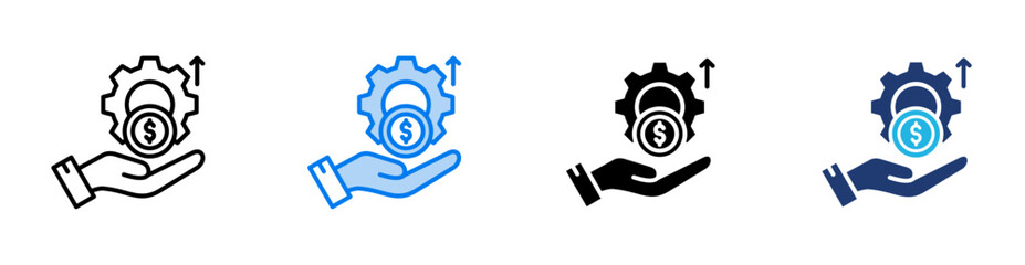 Remuneration icon set multiple style collection