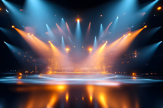 The concert hall bursts with energy as a vibrant stage is illuminated by dynamic lighting during an unforgettable evening performance