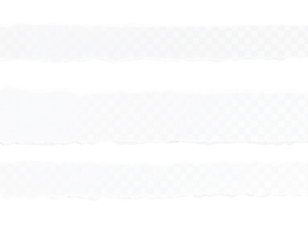 White Ripped Paper Torn Edges Strips isolated on Transparent Background, PNG