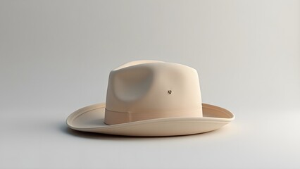 Neutral Beige Dad Hat Laid Flat on Gray Background