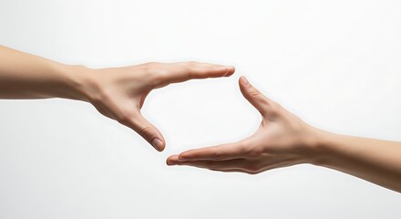 Hands forming a frame shape, a creative concept for perspective, focus, and composition. Isolated on a white background.