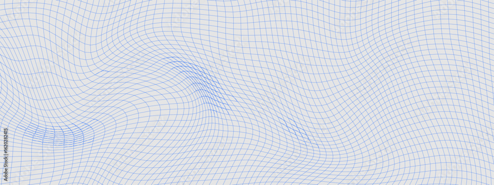 Aufkleber abstract wavy grid pattern vector design. geometric cyberpunk fututre texture.