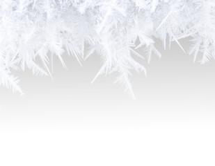 Christmas snowflake Png border frame with white frost ice frozen transparent background winter decoration cold season isolated holiday design pattern