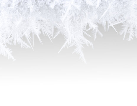 Christmas snowflake Png border frame with white frost ice frozen transparent background winter decoration cold season isolated holiday design pattern