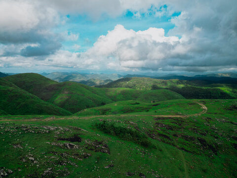 Beautiful Landscapes of Munnar with Tea Plantations &ndash; Aerial and Ground View