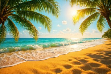 Obraz premium Tropical paradise beach scene
