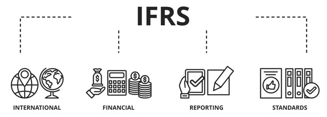 IFRS. International Financial Reporting Standards vector illustration concept with icons