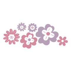 Simple Hand Drawn Flowers in Pastel Colors