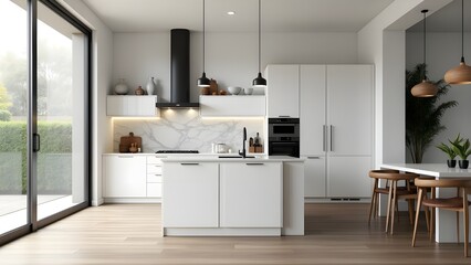Contemporary Kitchen Layout with Modern Interior Design
