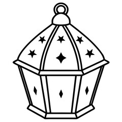 Minimal Islamic Lantern Outline