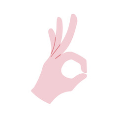 hand gesture, sign or symbol of ok. flat design illustration