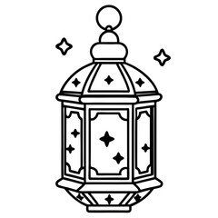 Minimal Islamic Lantern Outline