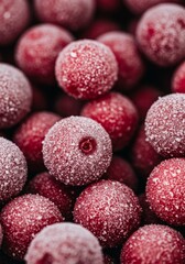 Frozen Red Berries Closeup