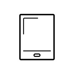 タブレットのアイコン　モノクロ　素材　イラスト