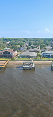 modern villas in the river before entering in jacksonville harbour