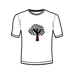 Naklejka premium Tree of Knowledge with alphabet letters on leaves, graphic print design on a t-shirt. Vector illustration concept for education and learning. 