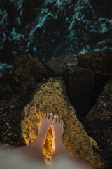 ocean shore at sunset with sun and summer evening atmosphere. Turkish culture and nature. Dream and...